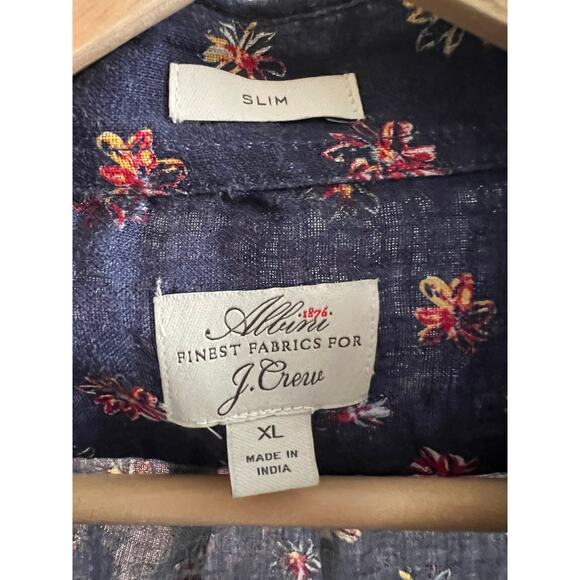 J.Crew Short Sleeve Albini Italian Linen Men's Printed Button-Up Shirt Floral XL - Picture 4 of 4